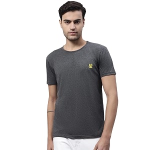 Mack Jonney Men Round Neck Cotton Solid
