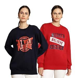 Mack Jonney Printed Round Neck Cotton Fleece