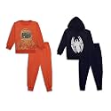 Mack Jonney Printed Round Neck Cotton Fleece Tracksuit Co-Ord Set for Kids (Pack of 2)-MACK44942