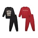 Mack Jonney Multicolor Printed Round Neck Cotton Fleece Tracksuit Co-Ord Set for Kids (Pack of 2)-MACK45084