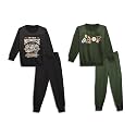 Mack Jonney Printed Round Neck Cotton Fleece Tracksuit Co-Ord Set for Kids (Pack of 2)-MACK45084