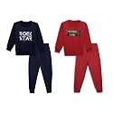 Mack Jonney Printed Round Neck Cotton Fleece Tracksuit Co-Ord Set for Kids (Pack of 2)-MACK44729