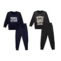 Mack Jonney Printed Round Neck Cotton Fleece Tracksuit Co-Ord Set for Kids (Pack of 2)-MACK44729