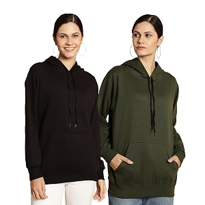 Mack Jonney Solid Hooded Cotton Fleece Sweatshirt