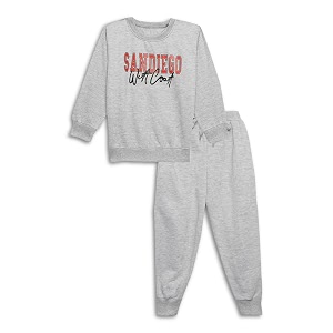 mack jonney printed round neck cotton fleece tracksuit co-ord set for kids-mack38380