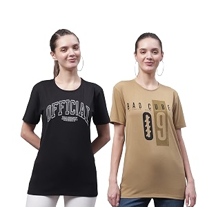 Mack JONNEY Regular Fit Multicolor Women TshirtsPack