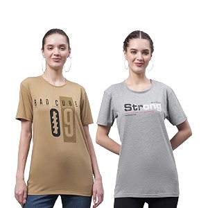 Mack JONNEY Regular Fit Multicolor Women TshirtsPack