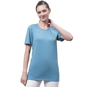 Mack Jonney Women Round Neck Cotton Solid