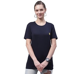 Mack Jonney Women Round Neck Cotton Solid