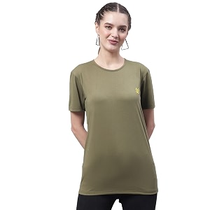 Mack Jonney Women Round Neck Cotton Solid