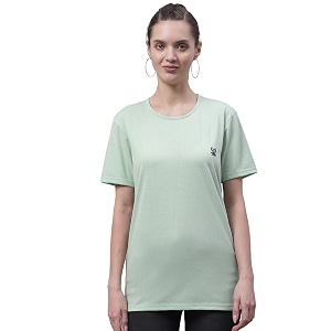 Mack Jonney Women Round Neck Cotton Solid