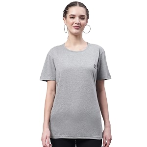 Mack Jonney Women Round Neck Cotton Solid