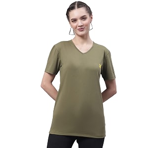 Mack Jonney Women V Neck Cotton Solid