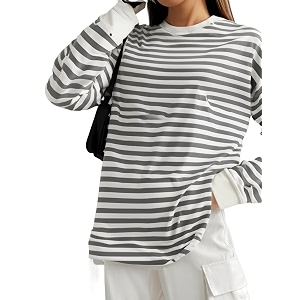 vimal jonney women striped t-shirt  t-shirt for women  full sleeve t shirt  t-shirt-vimal640527