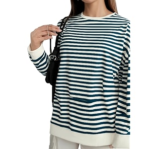 vimal jonney women striped t-shirt  t-shirt for women  full sleeve t shirt  t-shirt-vimal640527