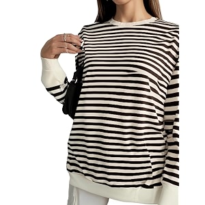 vimal jonney women striped t-shirt  t-shirt for women  full sleeve t shirt  t-shirt-vimal640527