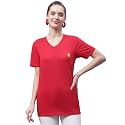Mack Jonney Women V Neck Cotton Solid