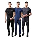 Mack Jonney Dryfit Solid Lycra Tracksuit Co-ord Sets for Men (Pack of 3)-DRYFIT_T_D10_BLK_BLU_GRY_06-P