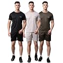 MACK JONNEY Dryfit Solid Lycra Multicolor Tracksuit Co-ord Sets for Men (Pack of 3)-DRYFIT_T_D11_BLK_L.GRY_OLV_06-L