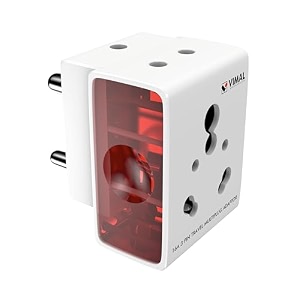 vimal wiring devices newport 16a 3 pin multiplug adaptorsuitable for heavy electrical appliances white