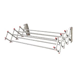 vimart wall mounted minimizer folding stainless steel cloth dryer rack stand for balcony with 7 pipe silver 25 feet