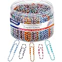 Vinaco Color Stripe Paper Clips, 400Pcs Medium Large 1.3" & 2", Rustproof