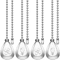 Vinaco 4 Pack 12" Silver Ceiling Fan Pull Chain Extension Adjustable Length