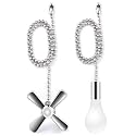 Vinaco 2 Pcs 13.6" Silver Adjustable Ceiling Fan Light Pull Chain Extension