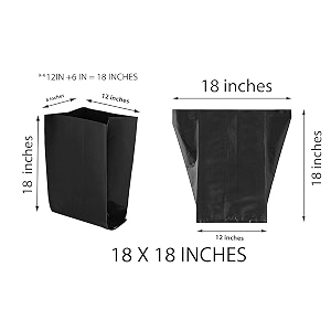 grow bags bigger sizes for banana papaya plants 18x18 inch- 100 pcs black
