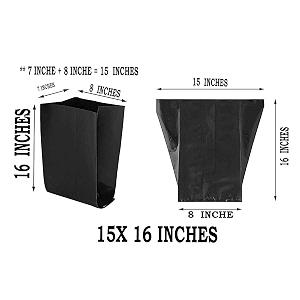 high density polyethylene grow plant nursery bags 15x16 inch black pack of 100