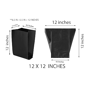 high density polyethylene grow plant nursery bags 12x12 inch black pack of 100