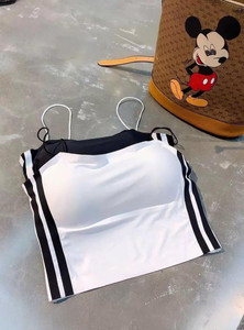 Vinbila Casual Striped Women White Black Top