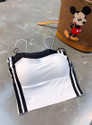 Vinbila Casual Striped Women White Black Top