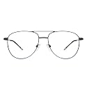 VINCENT CHASE EYEWEAR Unisex Zero Power Bluecut & Antiglare Computer Eyeglasses For Eye Protection and Strain | Stainless Steel | Full Rim Teardrop | Large | VC E13046