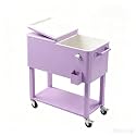 VINGLI Rolling Ice Chest, Portable Patio Party Bar Drink Cooler Cart, with Shelf, Beverage Pool with Bottle Opener