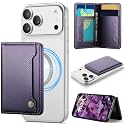 Vinich for MagSafe Wallet Magnetic RFID Blocking Card Holder, Purple