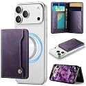 Vinich for MagSafe Wallet Magnetic RFID Blocking Card Holder, Retro Purple
