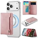 Vinich for MagSafe Wallet Magnetic RFID Blocking Card Holder, Rose Pink