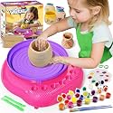 Vinkp Pottery Wheel for Kids - Complete Pottery Painting Kit Arts and Crafts for Kids Ages 8-12 with Air Dry Clay Art Supplies for Girls Boys Toys Birthday Gifts for 6 7 8 9 10 11 12 - Pink