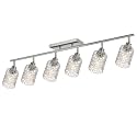 6 Light Track Lighting Kit for Bathroom with Rotatable Light Head, Brushed Nickel Finish Vanity Light Spotlight Fixture, Clear Glass Shade