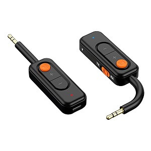 vinmooog bluetooth 54 adapter car bluetooth receiver amp transmitter 35mm aux low latency high sound quality up to 10m range compatible with smartphone laptop smart tv