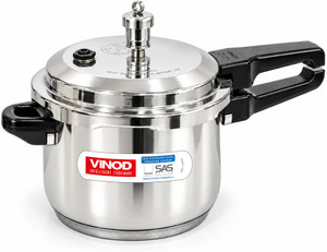 vinod 188 aisi 304 steel body with sas sandwich bottom for even heating safety valve 8 l induction bottom pressure cooker stainless steel