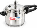 VINOD 18/8 AISI 304 steel body with SAS sandwich bottom for Even Heating, Safety valve 8 L Induction Bottom Pressure Cooker (Stainless Steel)