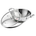 Vinod Triply Stainless Steel Extra Deep Kadai with Glass Lid - 4.2 L, 26 cm