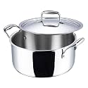 Vinod Platinum Triply Stainless Steel Saucepot with Lid - 1.8 Litre, 18 cm | 2.5mm Thick | SAS Bottom | Biryani Pot | Induction and Gas Base | 5 Year Warranty - Silver