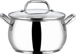 VINOD Stainless Steel Almaty Saucepot with Glass