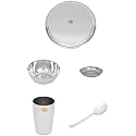 Vinod Stainless Steel Dinner Set, 5-Piece, Service for 1, Silver, V.Thali Set (Kb 1) 13