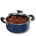 Vinod Zest Aluminium Non Stick Saucepot with Glass Lid - 4.2 Litre, 22 cm | 3 mm Extra Thick | Swiss Quality | 3 Layer Coating | Metal Spoon Friendly - 1 Year Warranty
