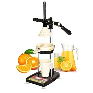 vinr aluminium hand press citrus fruit slow juicer  manual hand press juicer and squeezer for fruits amp vegetables  cold press technology with food grade pressure cup made in india black