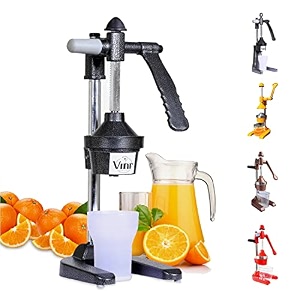 vinr deluxe aluminum hand press juicermade in india black